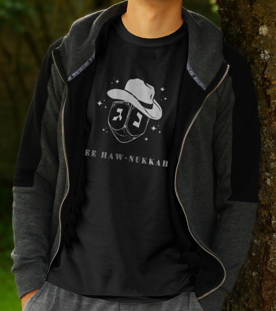 Yee Haw-Nukkah Cowboy Dreidel Festival Of Lights Hanukkah Holiday T-Shirt