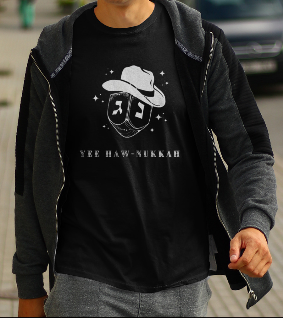 Yee Haw-Nukkah Cowboy Dreidel Festival Of Lights Hanukkah Holiday T-Shirt