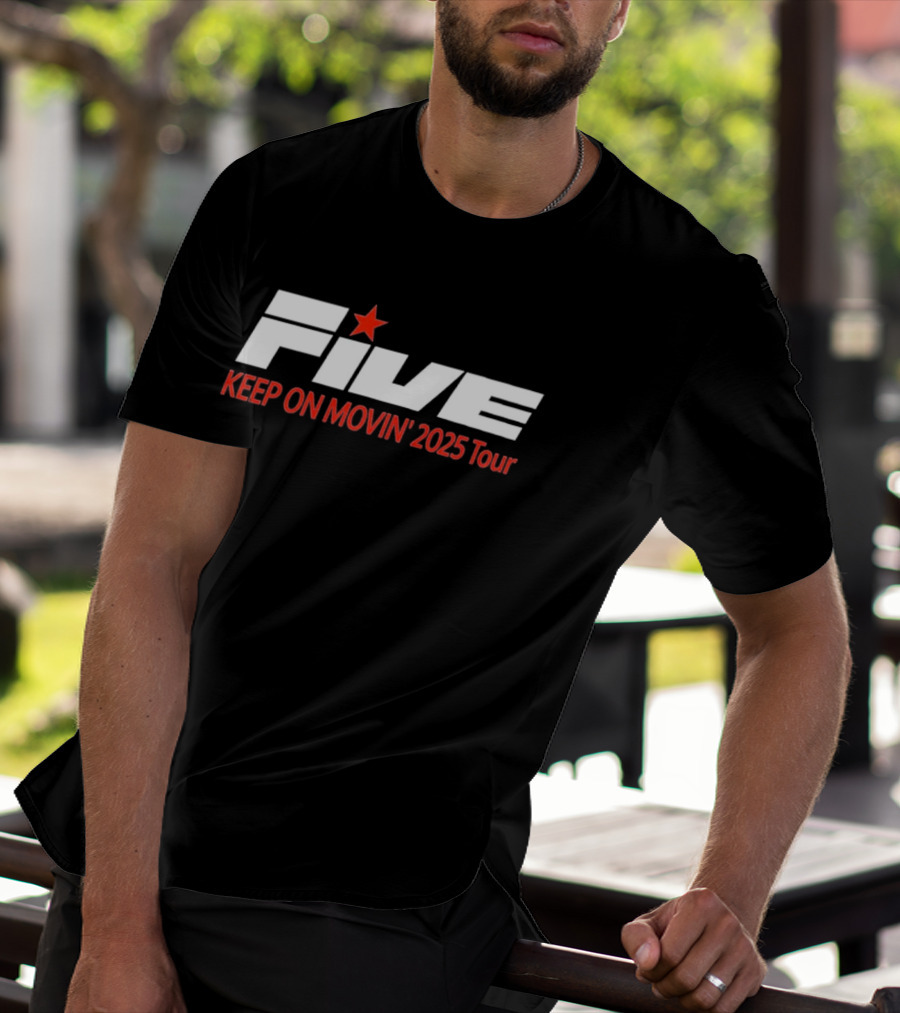 FIVE Keep On Movin' 2025 Tour Red Star T-Shirt