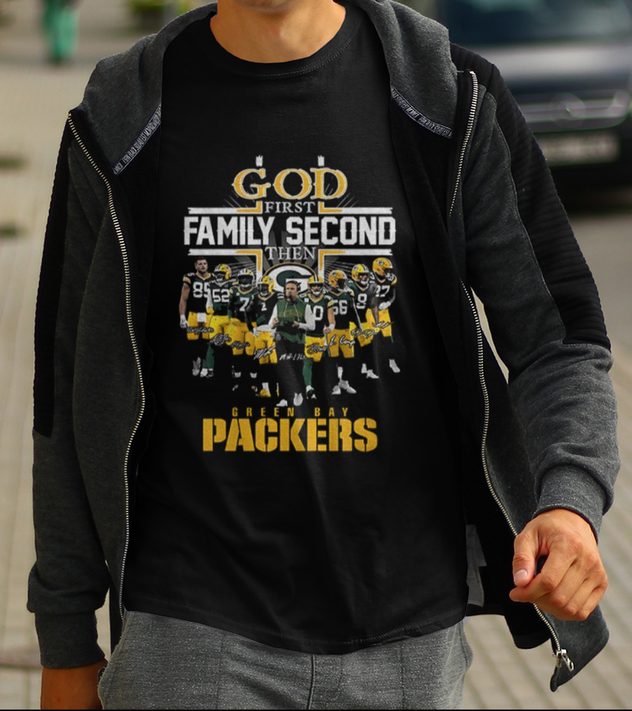 God First Family Second Then Packers NFL Green Bay Football 2025 T-Shirt