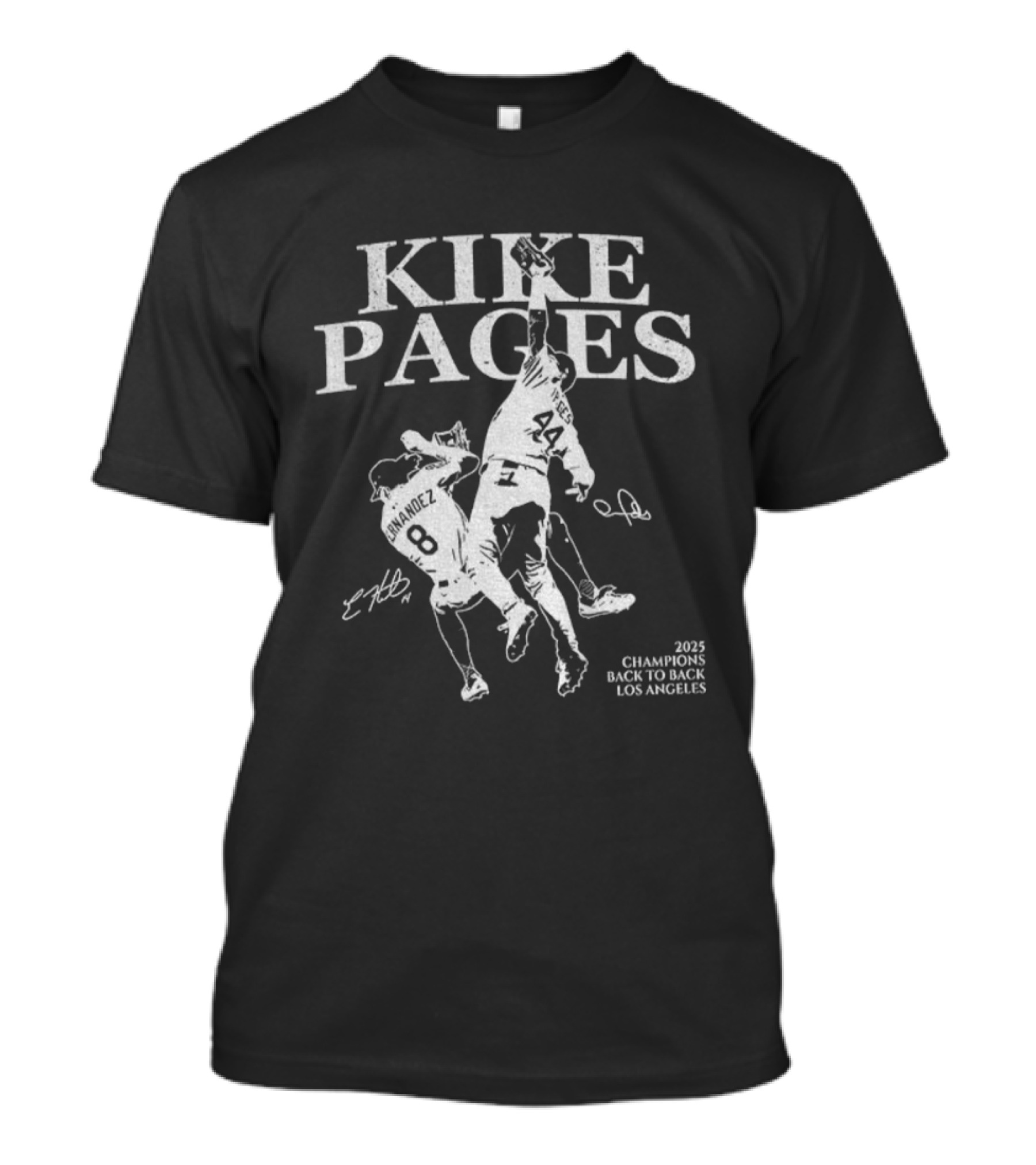 Kike Pages Los Angeles 2025 Champions Back To Back Baseball Signature T-Shirt