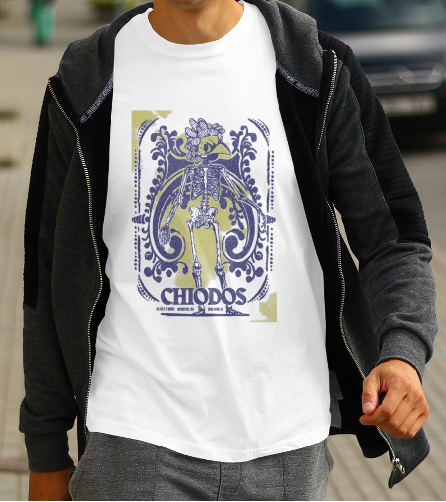 Chiodos Grand Rapids MI 11 6 2025 Skeleton Bird Design T-Shirt