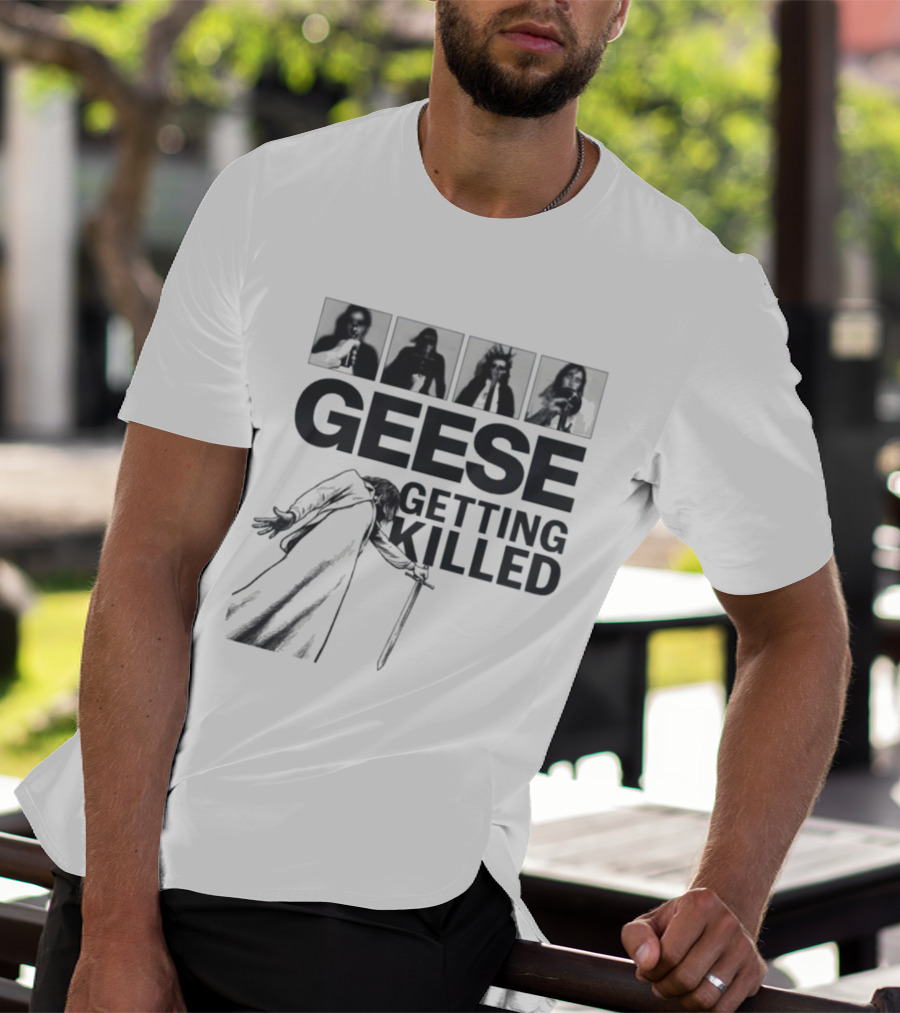 Geese Getting Killed Band Album Cover Style T-Shirt