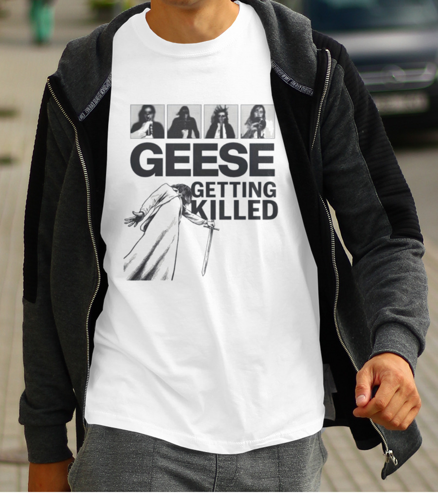 Geese Getting Killed Band Album Cover Style T-Shirt