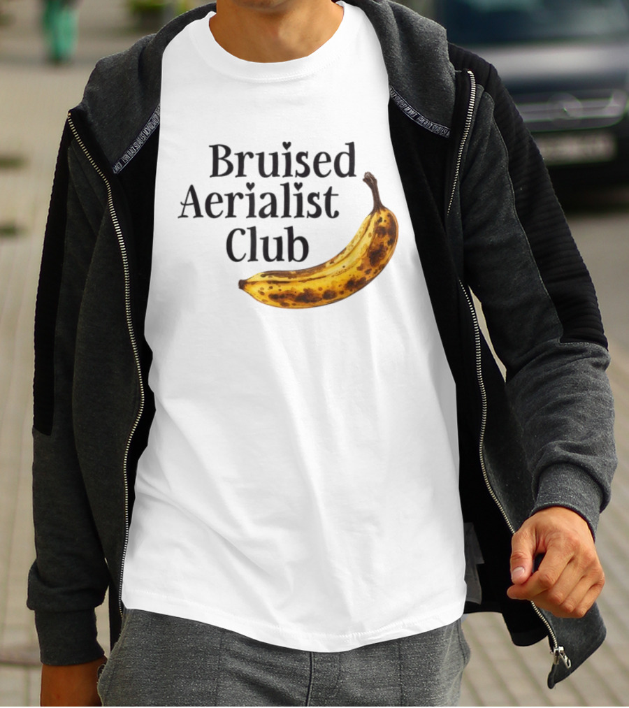 Bruised Aerialist Club Banana Funny Spotted Fruit Design T-Shirt