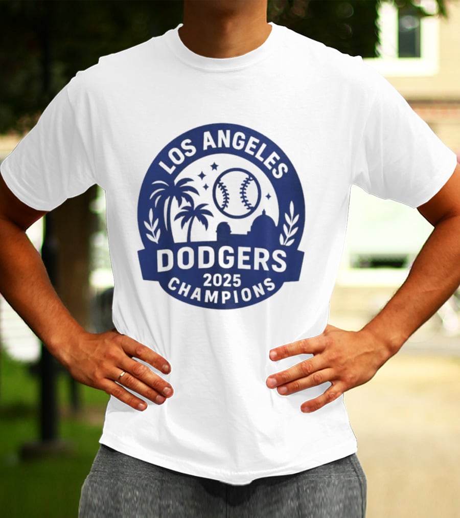 Los Angeles Dodgers 2025 Champions MLB Baseball Palme Stars Vintage Style T-Shirt