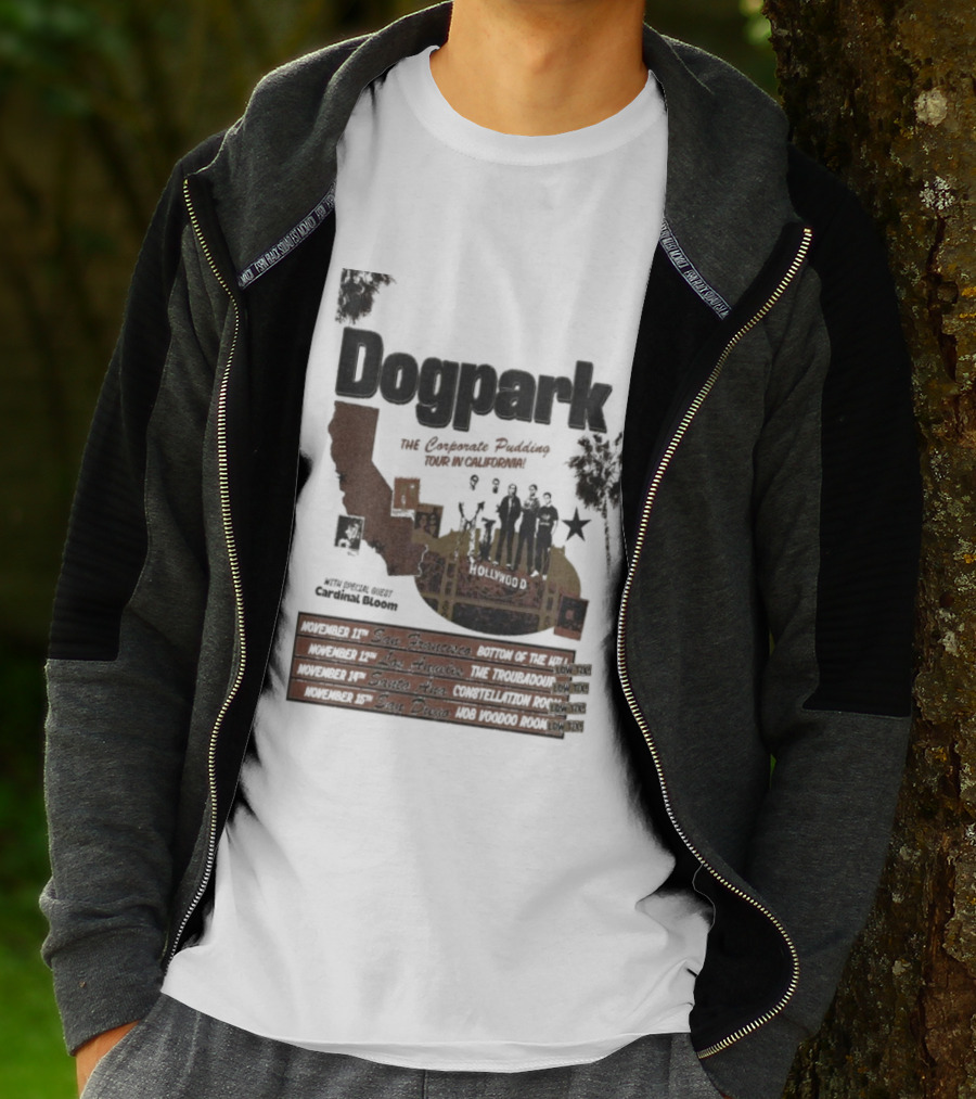 Dogpark The Corporate Pudding Tour California November 2025 Anaheim Mountain View San Francisco T-Shirt