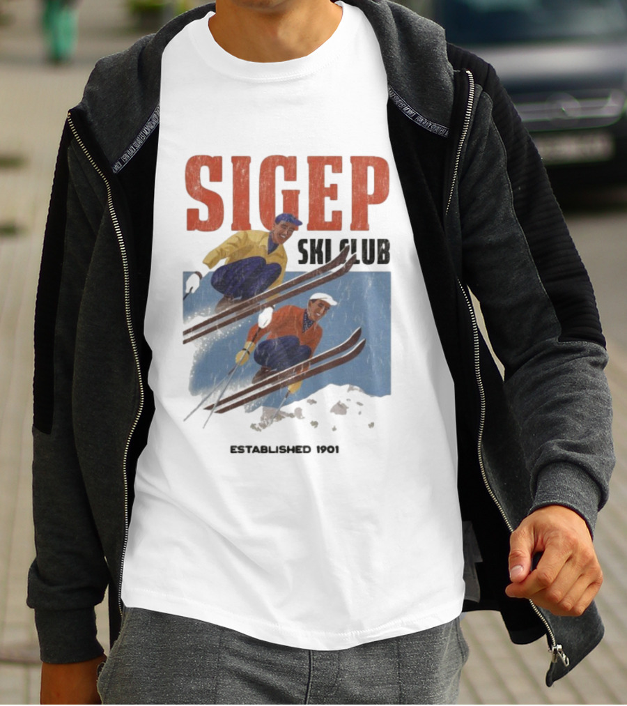 SIGEP Ski Club Est 1901 Sigma Phi Epsilon Retro Style T-Shirt