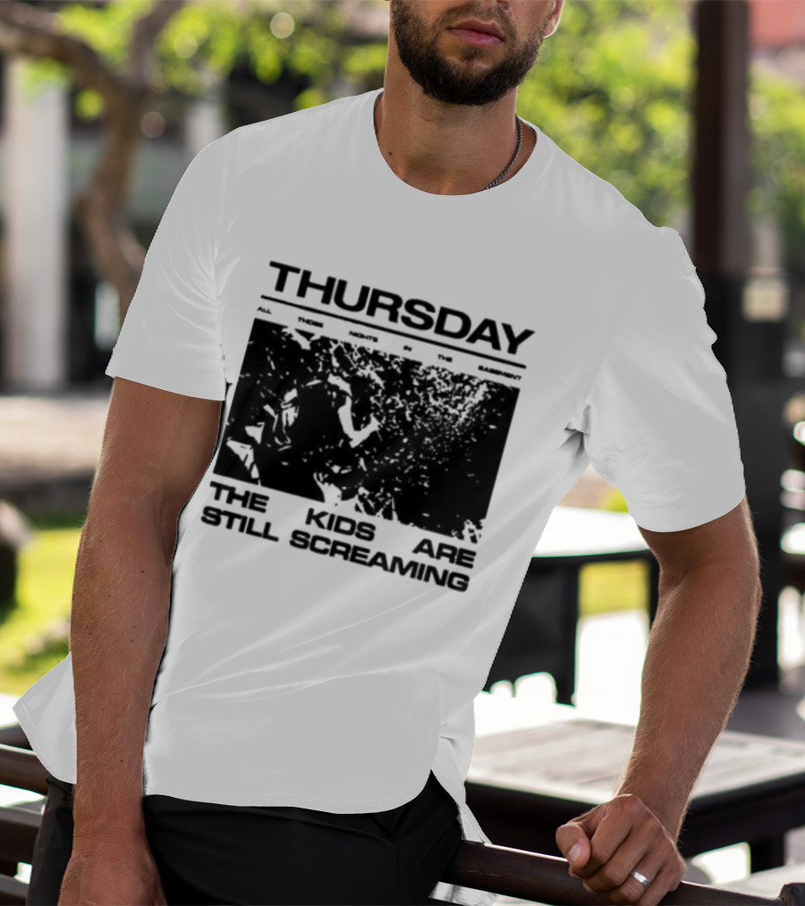 Thursday The Kids Are Still Screaming Grunge Style Vintage Comic Face T-Shirt