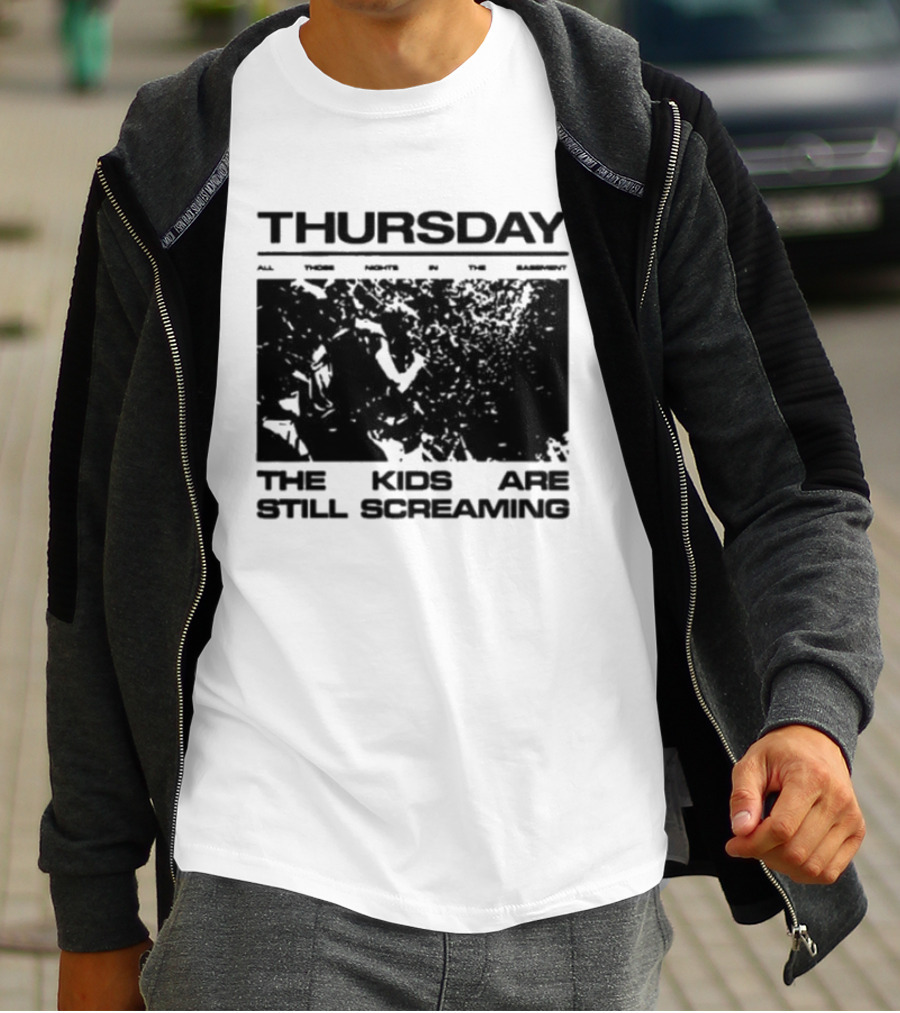 Thursday The Kids Are Still Screaming Grunge Style Vintage Comic Face T-Shirt