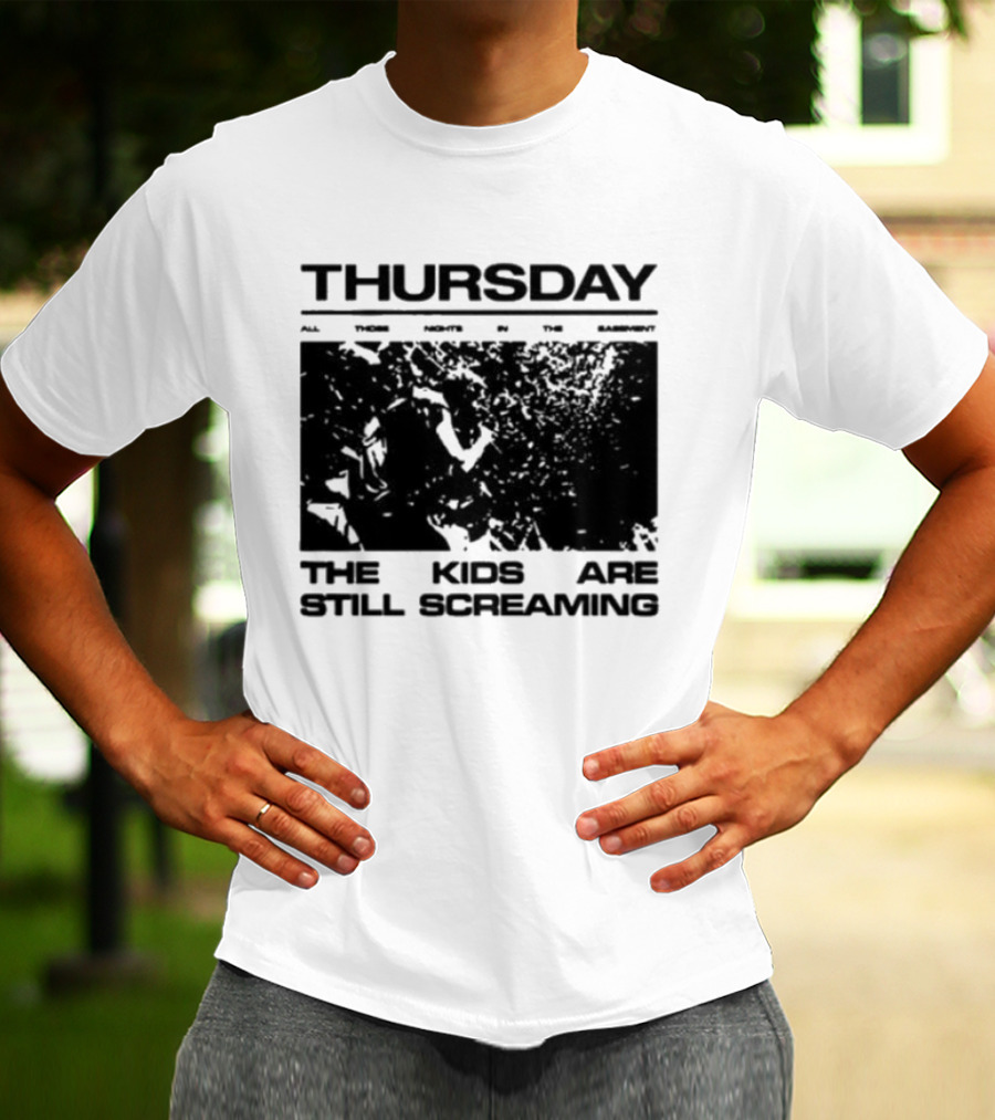 Thursday The Kids Are Still Screaming Grunge Style Vintage Comic Face T-Shirt