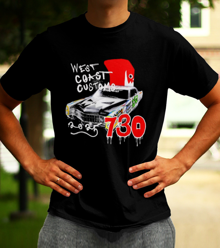 West Coast Customs 2025 Car With Red Shark Fin 730 T-Shirt