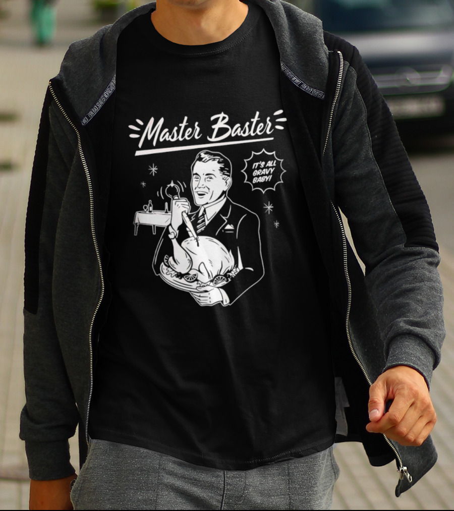 Master Baster It's All Gravy Baby Turkey Thanksgiving Retro T-Shirt
