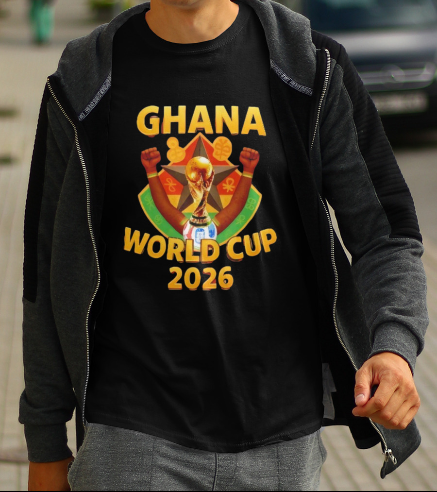 Ghana World Cup 2026 Soccer Trophy Celebration T-Shirt