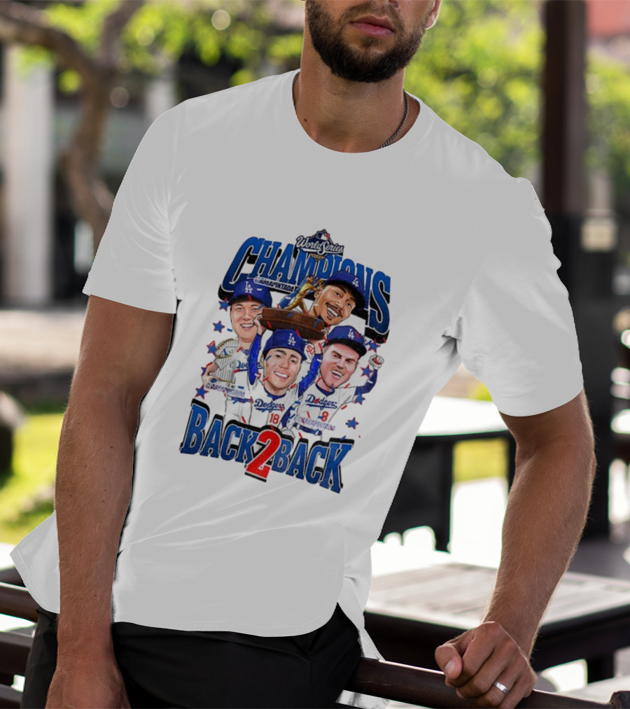 Los Angeles Dodgers World Series Champions Back 2 Back MLB Baseball 2025 T-Shirt