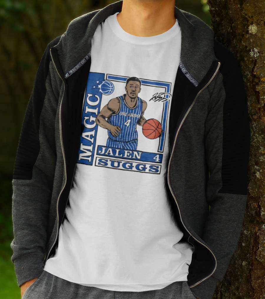 Orlando Magic Jalen Suggs Signature Wax Pack Basketball Player Number 4 T-Shirt