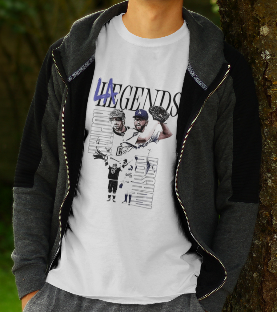 LA Legends Clayton Kershaw Los Angeles Dodgers Anze Kopitar Los Angeles Kings Tribute T-Shirt