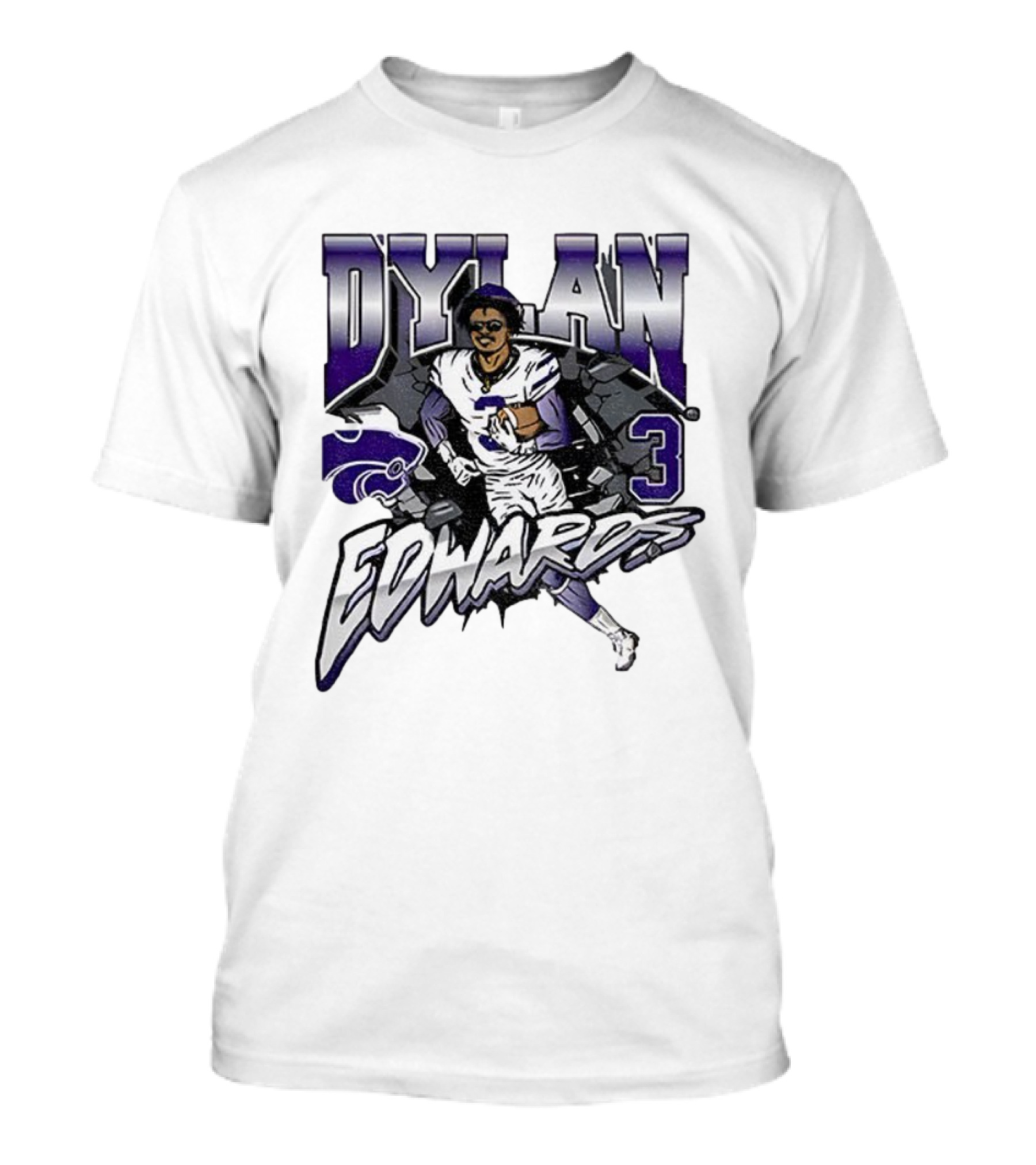 Dylan Edwards 3 Kansas State Wildcats Football NFL 2025 Vintage T-Shirt