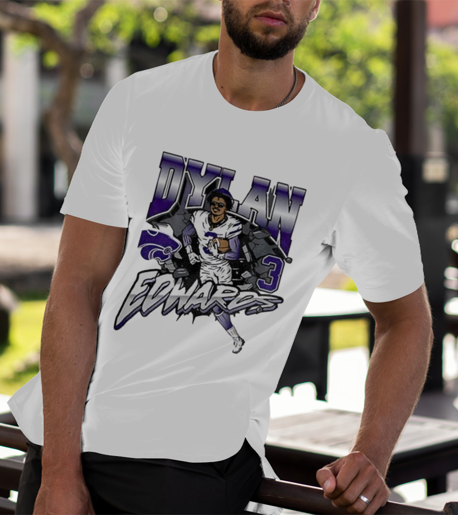 Dylan Edwards 3 Kansas State Wildcats Football NFL 2025 Vintage T-Shirt