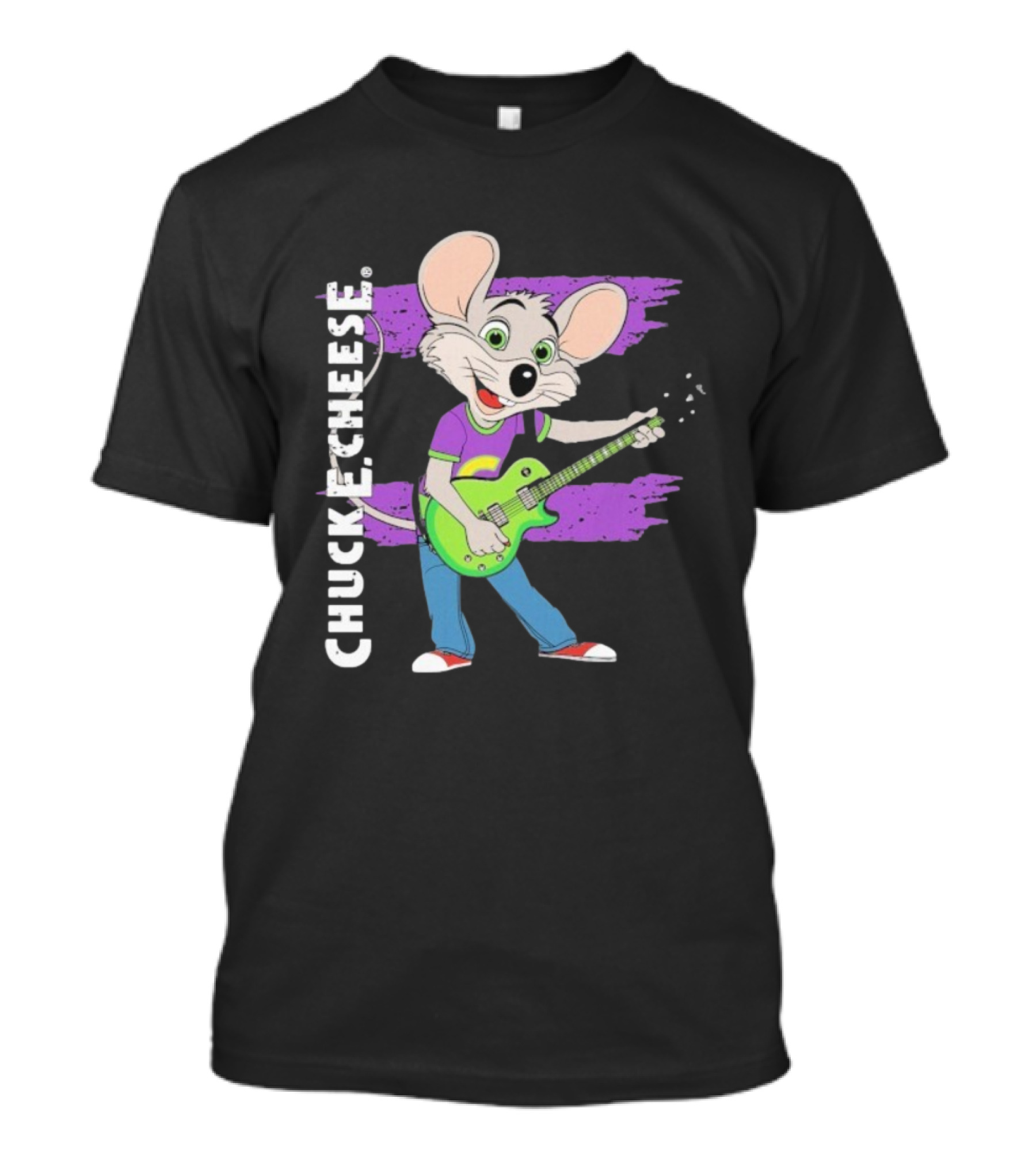 Chuck E Cheese Rockin' Mouse Playing Electric Guitar T-Shirt