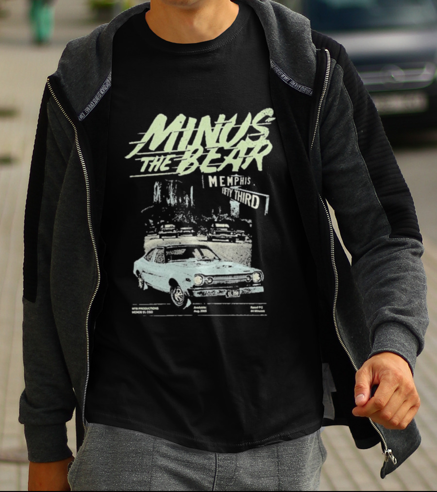 Minus The Bear Memphis & 53rd Vintage Car Illustration T-Shirt