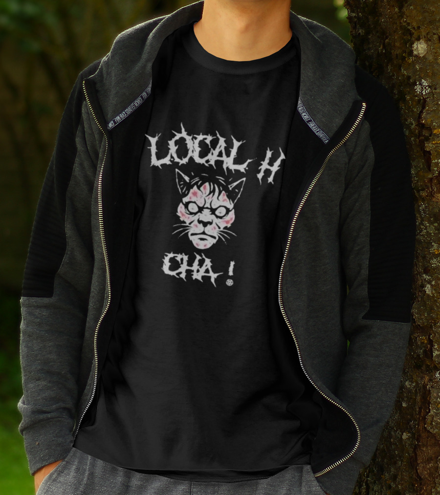 LOCAL H CHA Cat Face Design T-Shirt