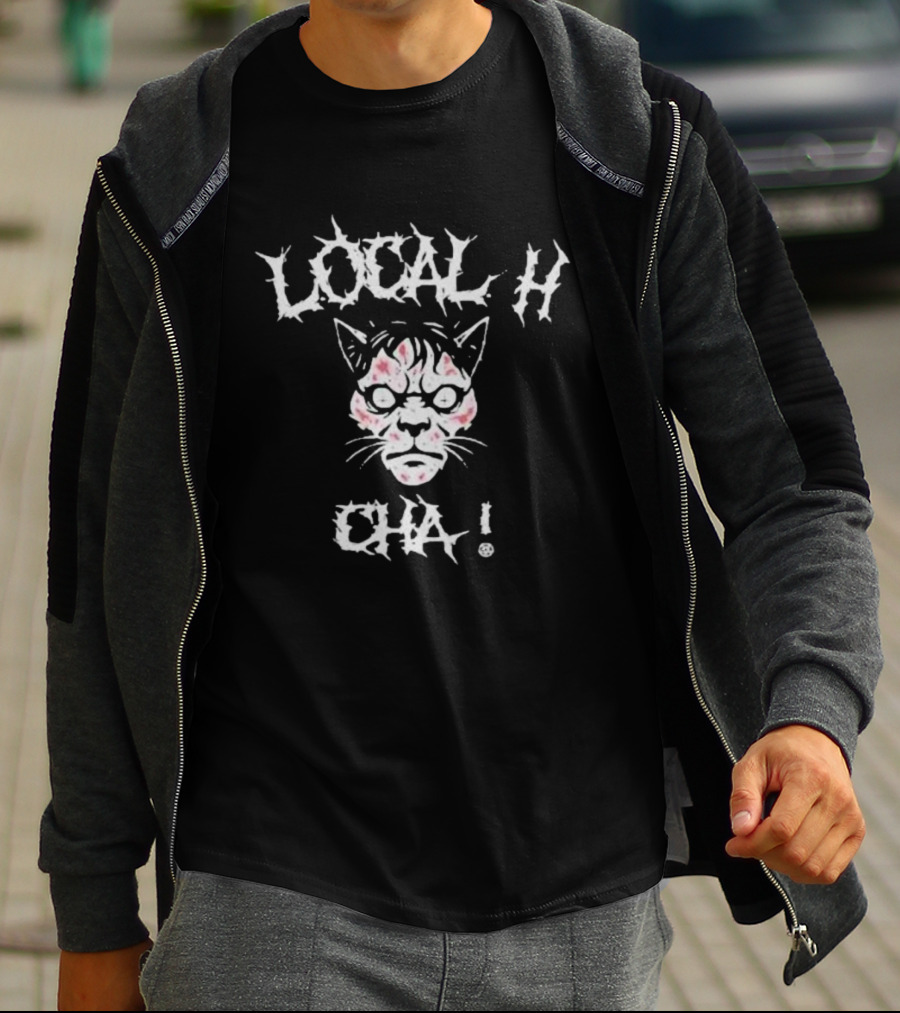 LOCAL H CHA Cat Face Design T-Shirt