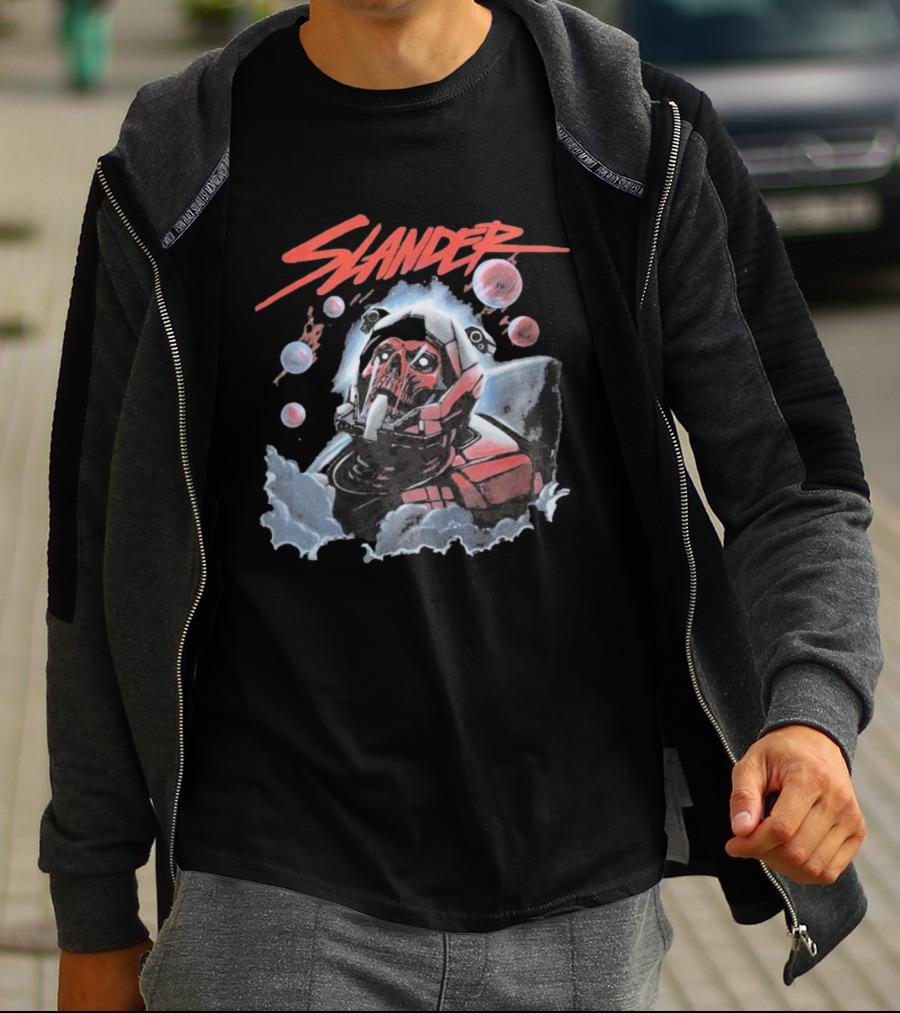 Slander Skull Bubbles Red Mech Style T-Shirt