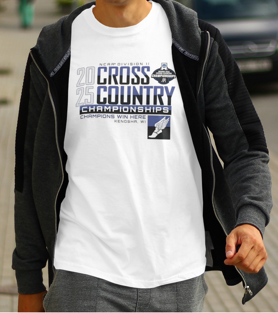NCAA Division II Cross Country Championships 2025 Kenosha WI Champions Win Here T-Shirt