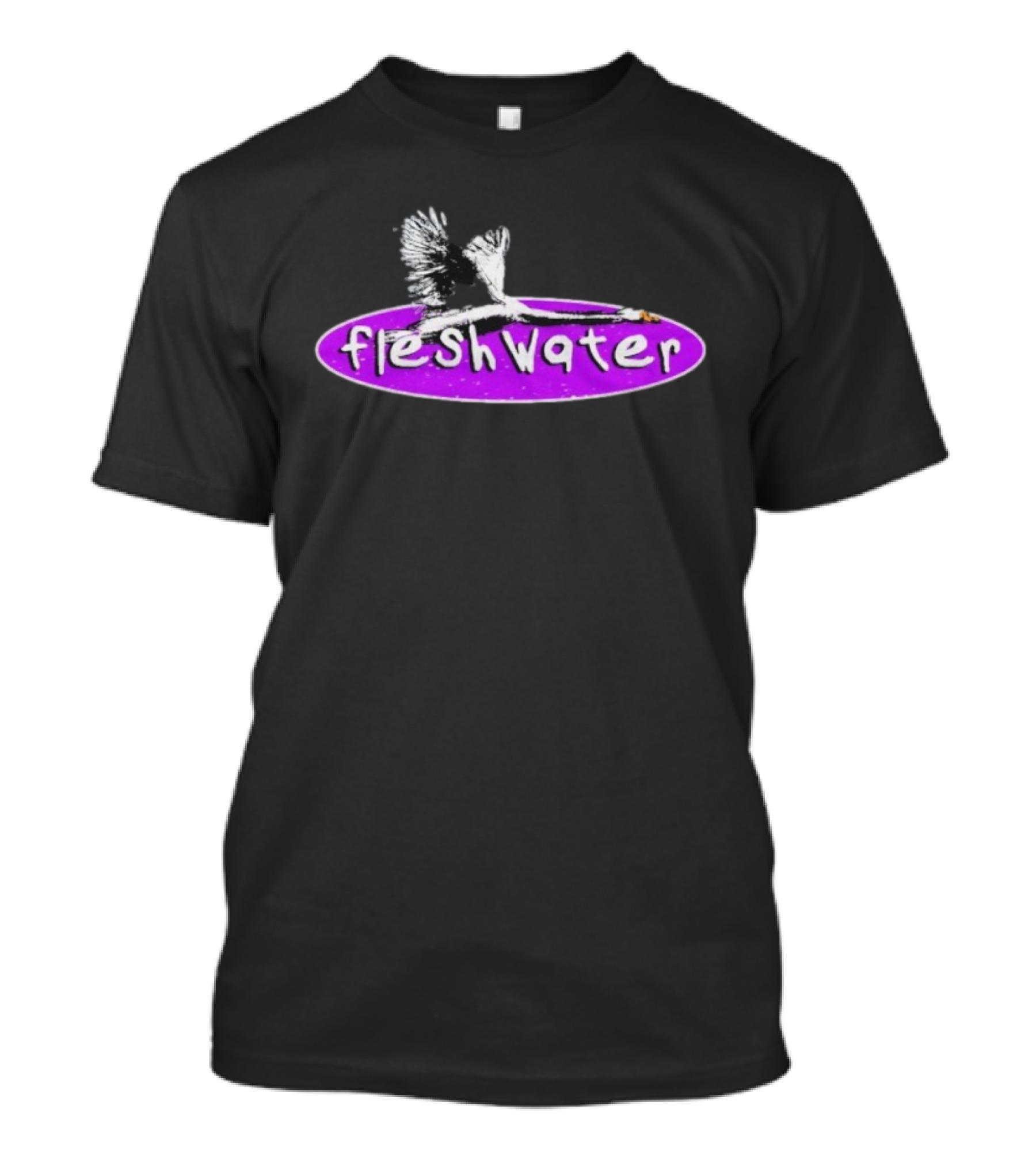 Fleshwater Swan Purple Oval Graphic T-Shirt