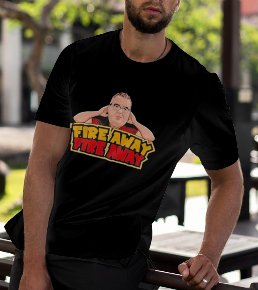 Stephen Bunting Fire Away Dart Player Cartoon Character Blocking Ears T-Shirt