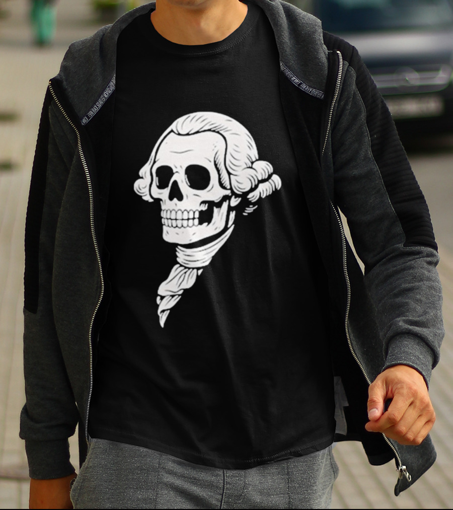 Poor Richard Monogram Skull Wig Icon T-Shirt