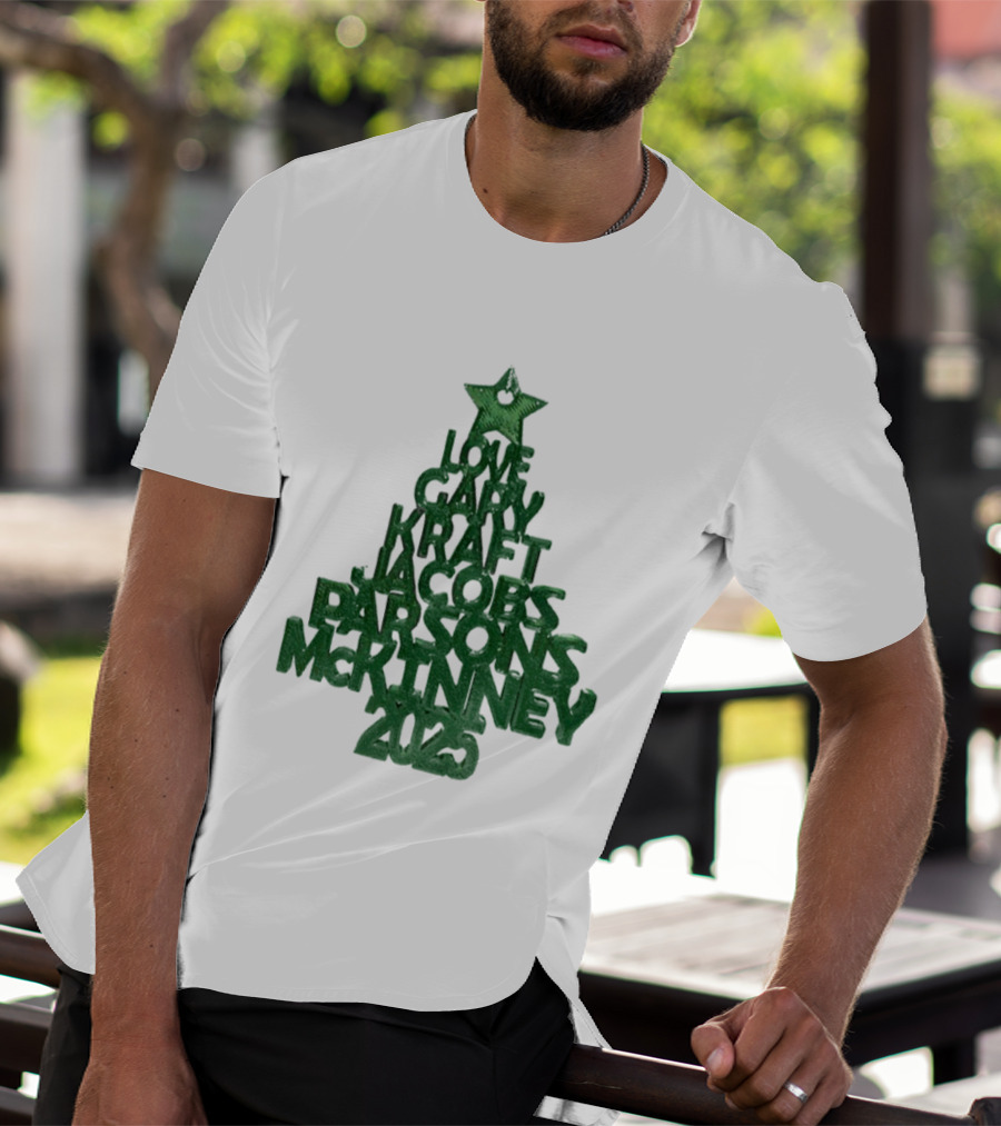 2025 Love Gary Kraft Jacobs Parsons McKinney Christmas Tree T-Shirt