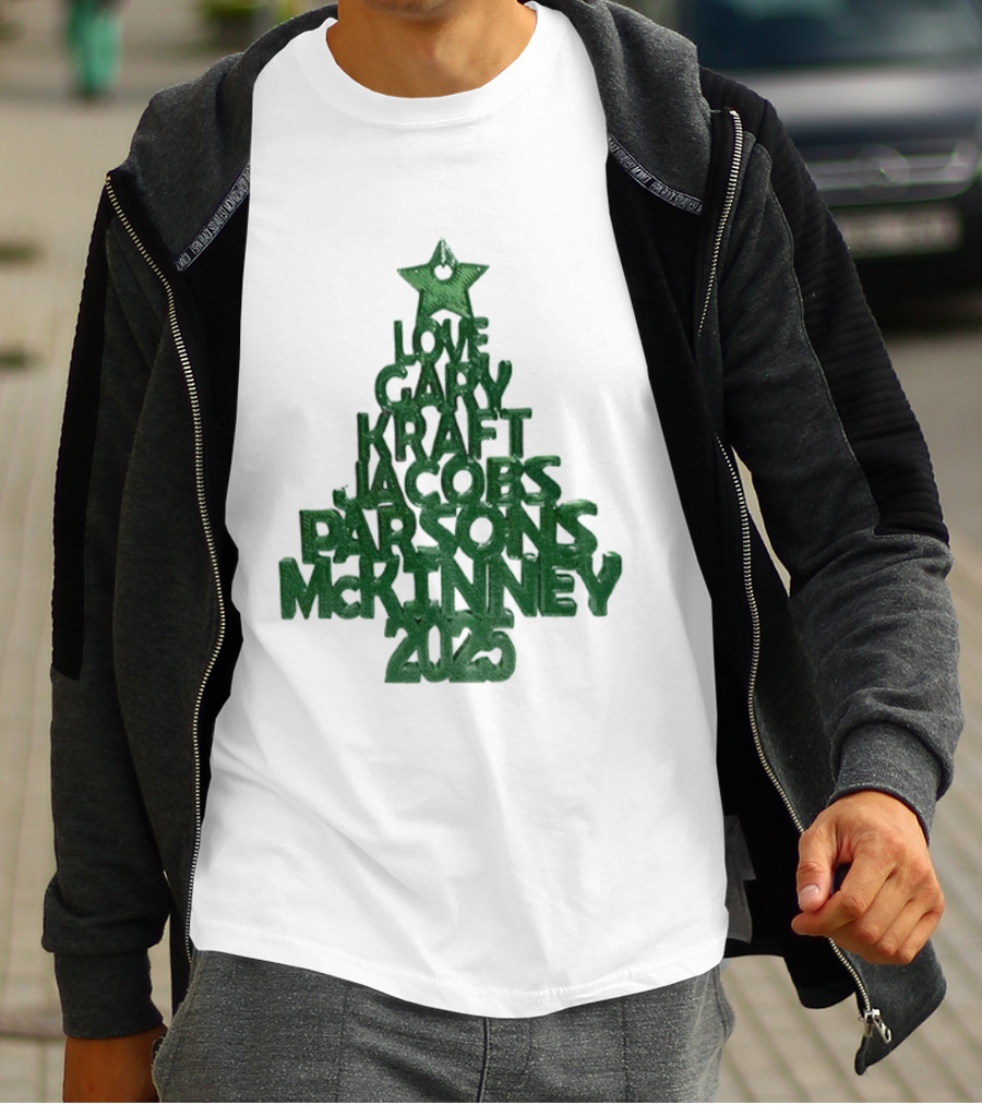 2025 Love Gary Kraft Jacobs Parsons McKinney Christmas Tree T-Shirt