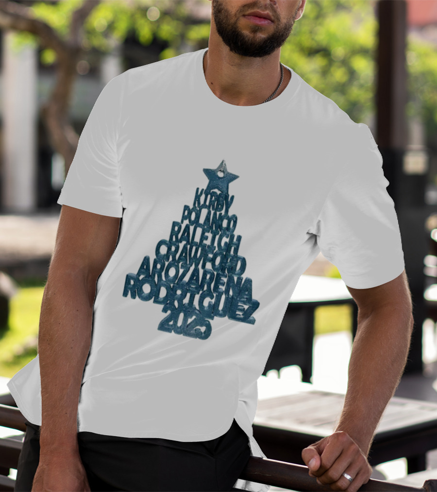 2025 Seattle Mariners Kelenic Pollock Raleigh Crawford Arozarena Rodriguez Christmas Tree T-Shirt