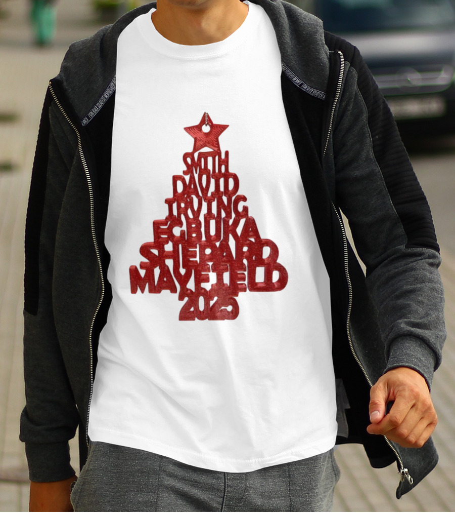 2025 Smith David Irving Egbuka Shepard Mayfield Christmas Tree T-Shirt