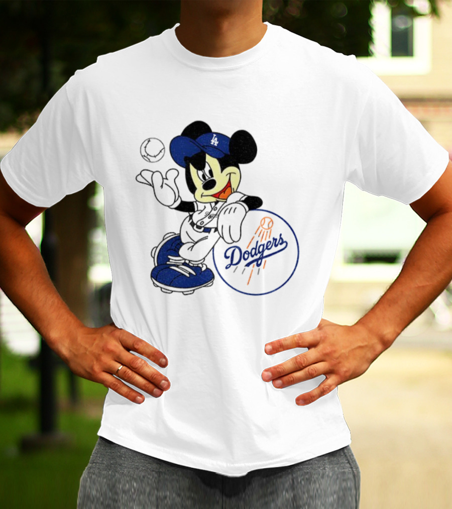 Mikey Dodgers Baseball Champs Los Angeles Logo T-Shirt
