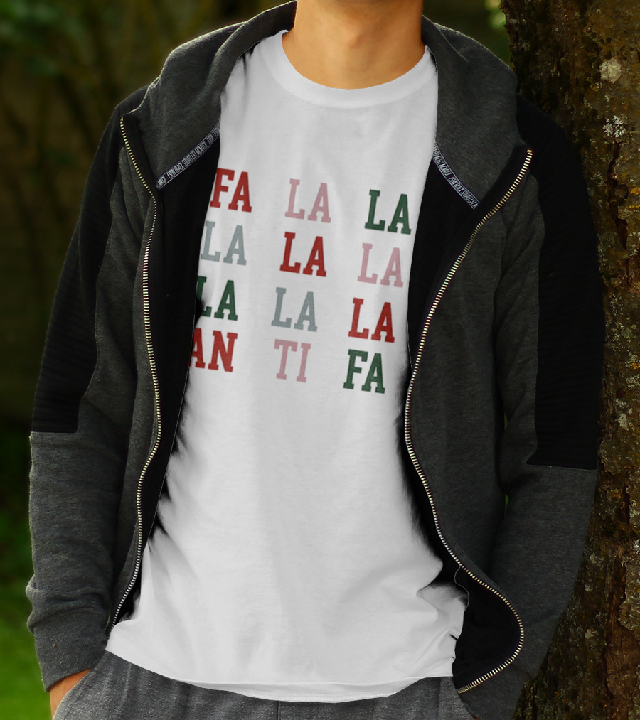 Fa La La La Antifa Anti Fascism Political Protest Christmas T-Shirt