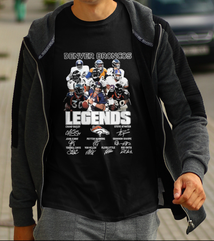Denver Broncos Legends Signatures And Iconic Players T-Shirt