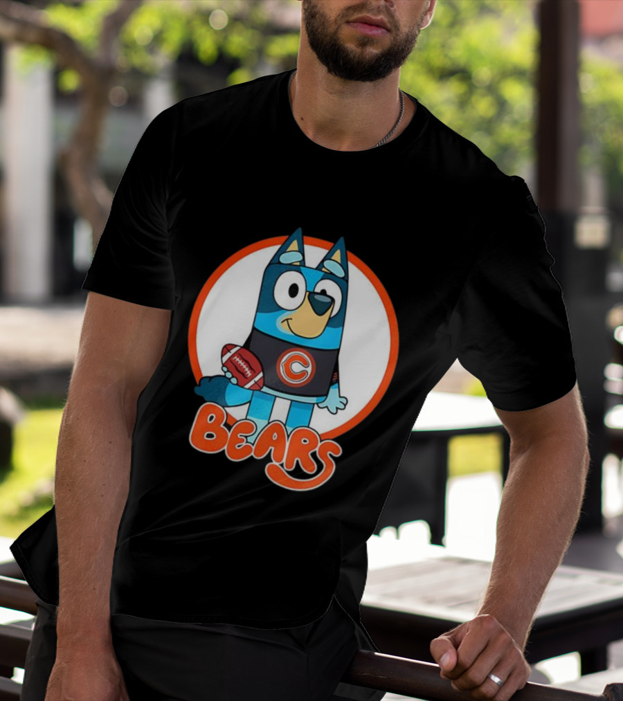 Bluey Bears Football Cartoon Character With C Logo T-Shirt