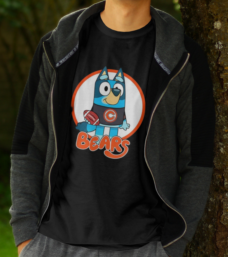 Bluey Bears Football Cartoon Character With C Logo T-Shirt