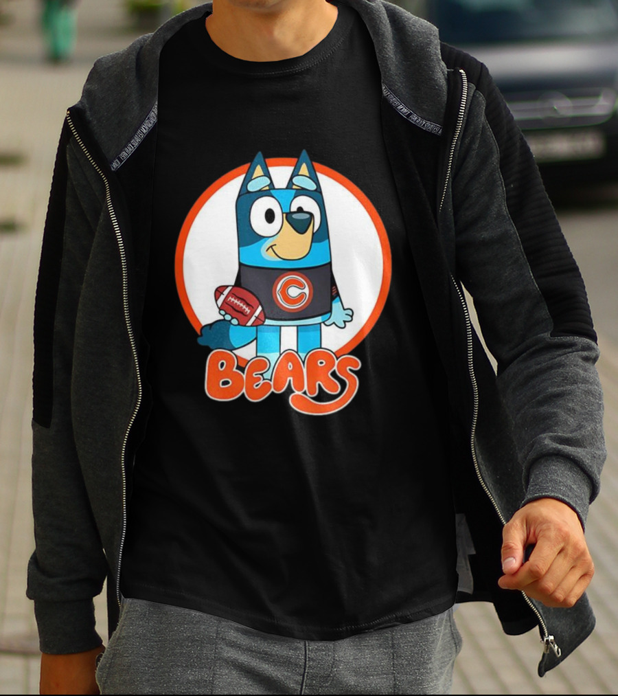 Bluey Bears Football Cartoon Character With C Logo T-Shirt