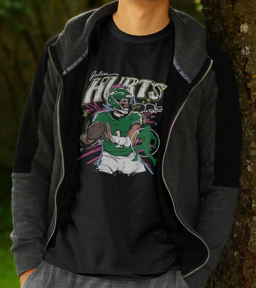 Jalen Hurts Philadelphia Eagles Football Scribble Signature Art Style T-Shirt