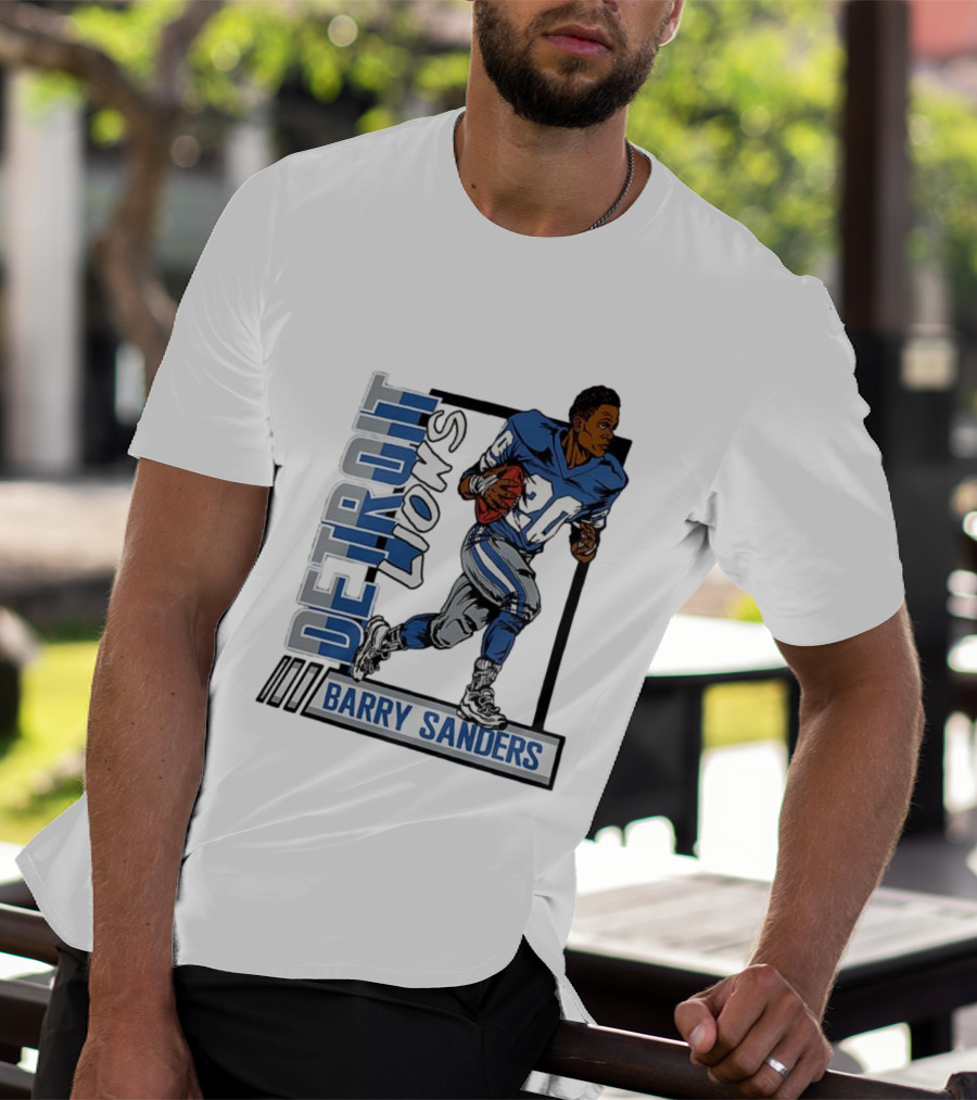 Barry Sanders Detroit Lions 20 Football Caricature T-Shirt