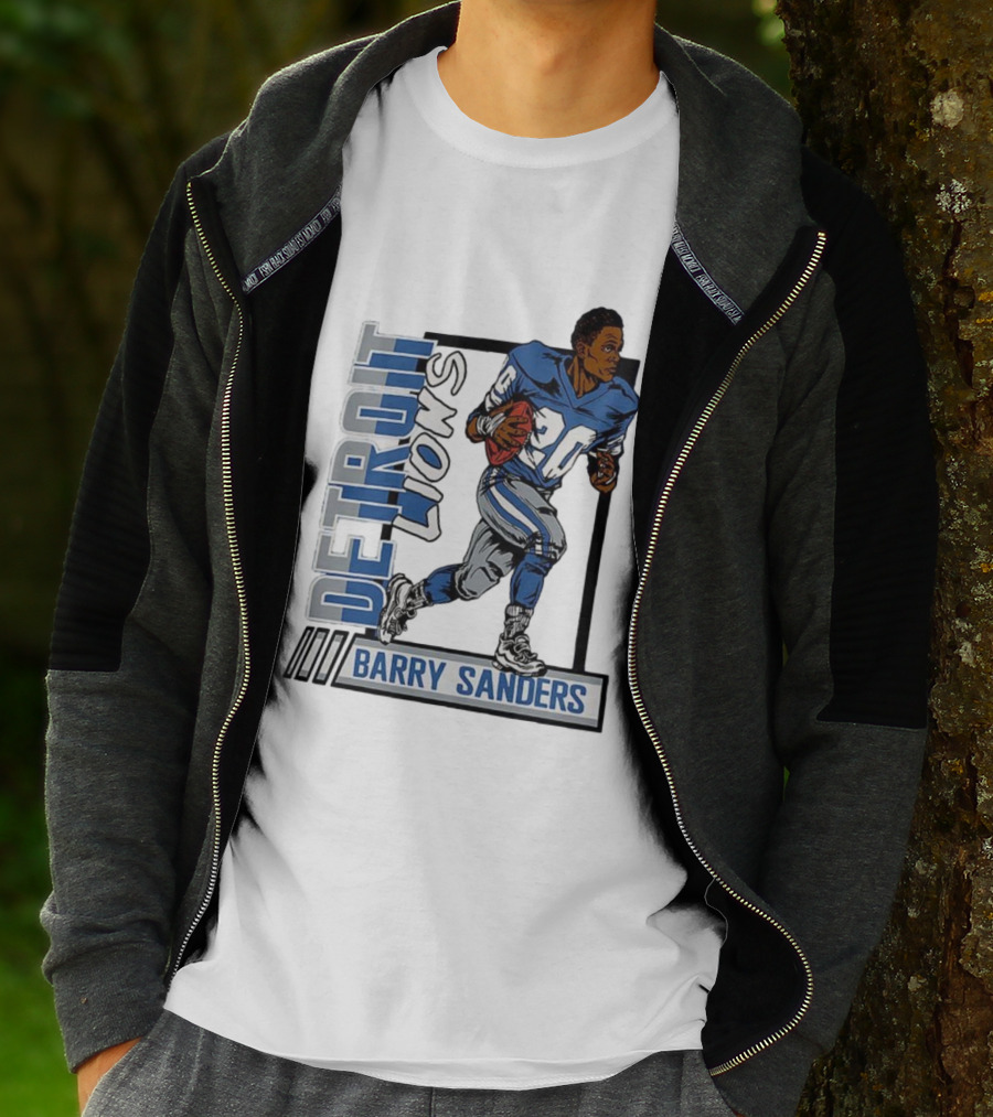 Barry Sanders Detroit Lions 20 Football Caricature T-Shirt