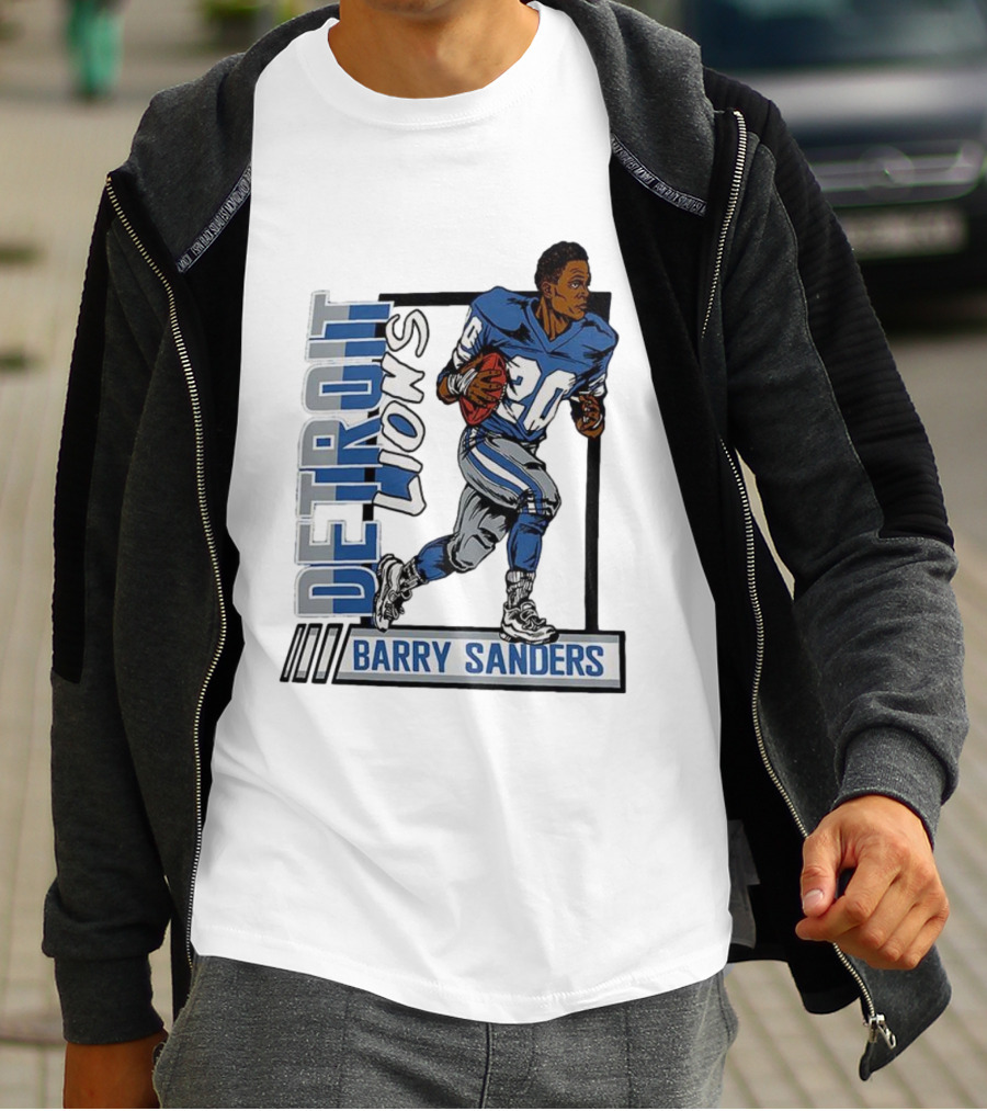 Barry Sanders Detroit Lions 20 Football Caricature T-Shirt