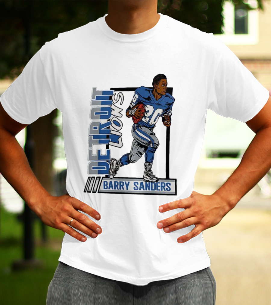 Barry Sanders Detroit Lions 20 Football Caricature T-Shirt