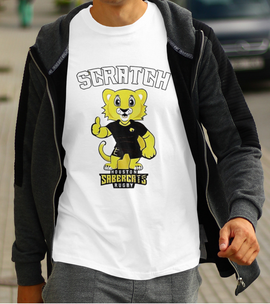 Houston SaberCats Rugby Scratch Mascot T-Shirt