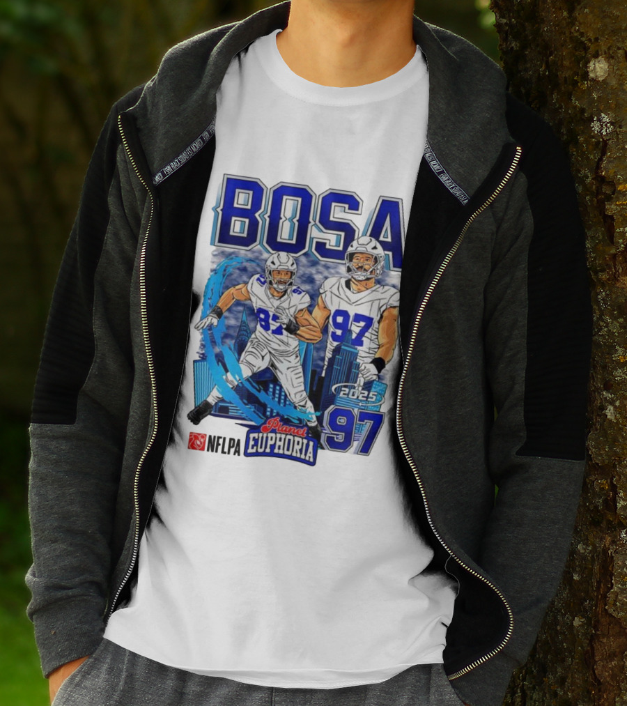 Bosa NFLPA Football 2025 Planet Euphoria Number 97 Skyline T-Shirt