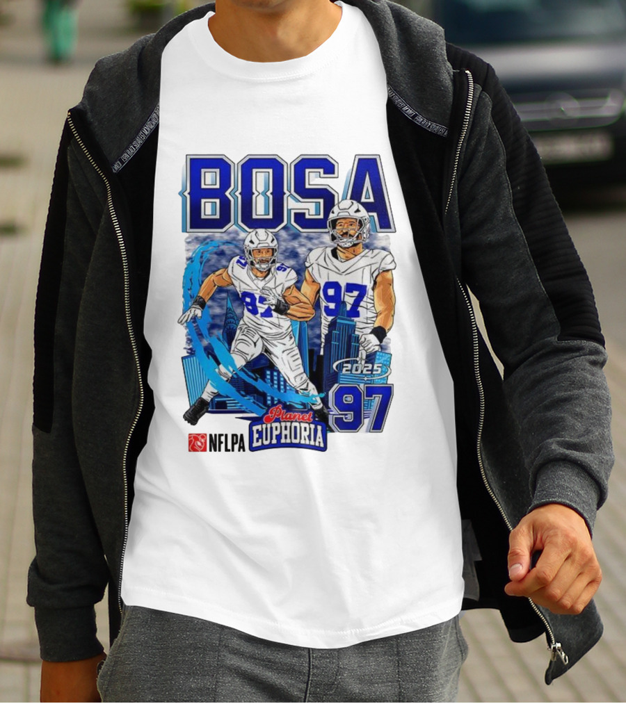Bosa NFLPA Football 2025 Planet Euphoria Number 97 Skyline T-Shirt